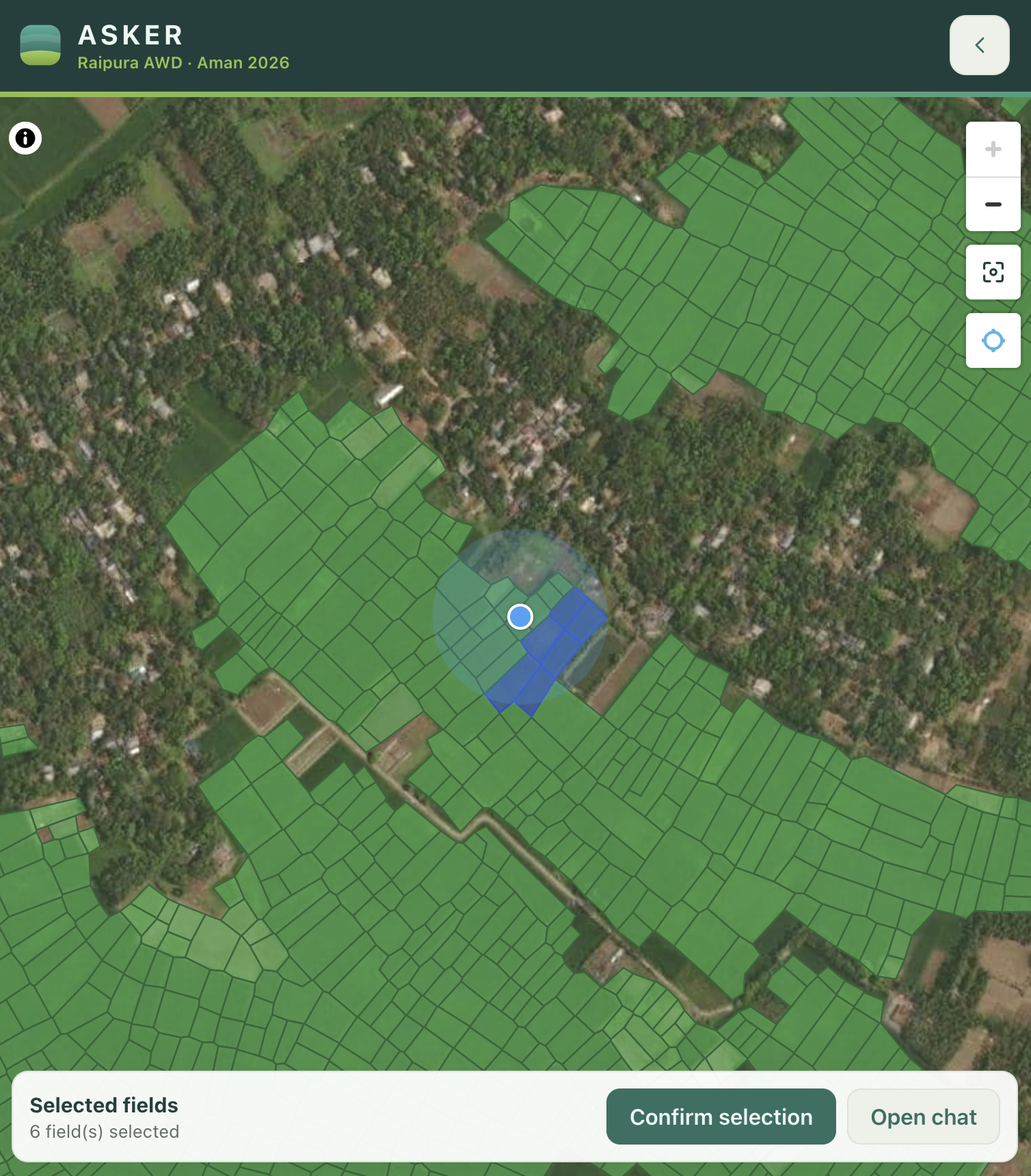 ASKER map of rice-project field records